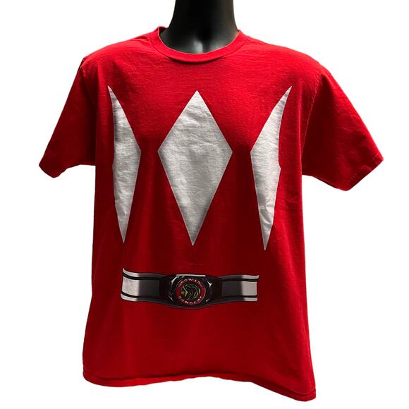 Red Power Rangers Costume T-Shirt Adult Size 2XL | 2018 Graphic Tee Morphin Belt - Picture 1 of 5
